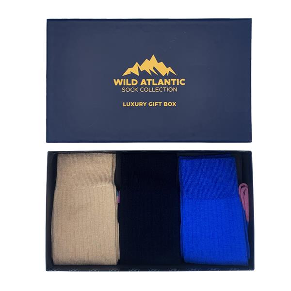 Luxury Cotton Ribbed Socks - Dingle Gift Box Size UK 7 - 11