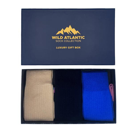 Luxury Cotton Ribbed Socks - Dingle Gift Box Size UK 7 - 11