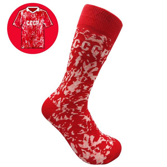 USSR - Home 90 | Retro Shirt Socks | Red / White Dash | Size UK 7 - 11