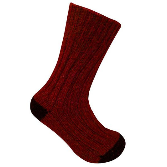 Tweed Wool Socks For Hiking / Wellington / Lounging Socks | Wine | Men (UK 7-11)