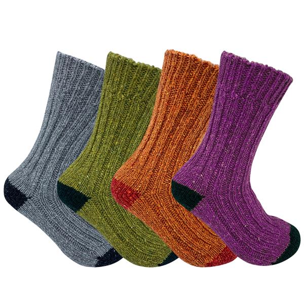 Tweed Wool Socks For Hiking / Wellington / Lounging Socks (4 Pack - Womens Bundle)