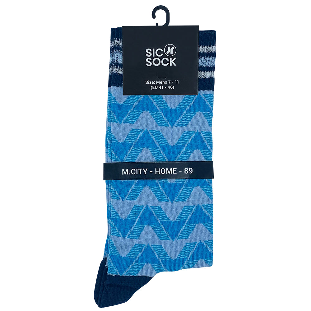 M. City - Home 89 | Retro Shirt Socks | Blue | Size UK 7 - 11