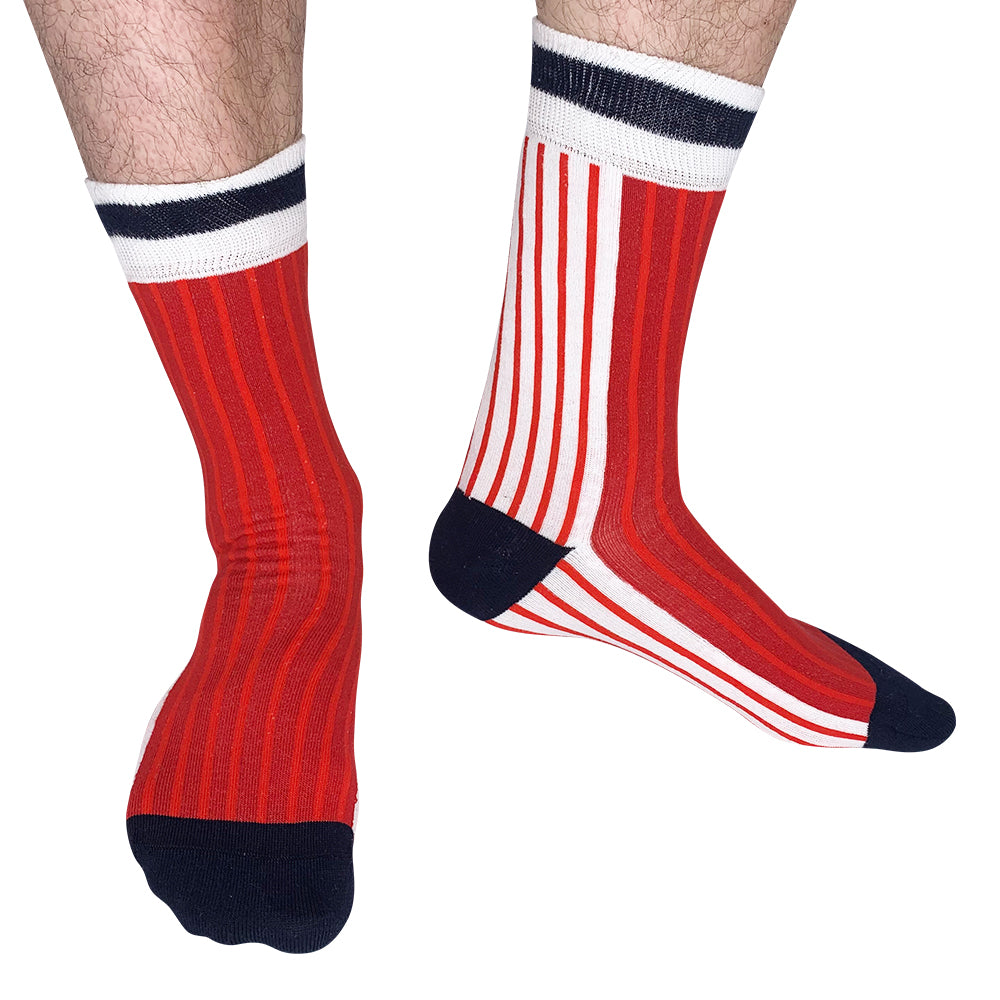 Denmark - Home 86 | Retro Shirt Socks | Red / White | Size UK 7 - 11