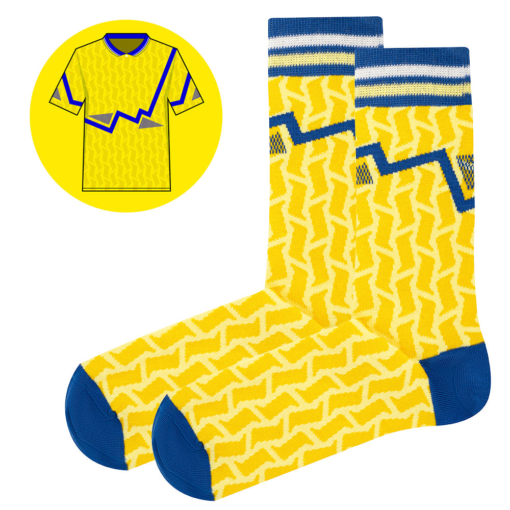 Toffees - Away 90 | Retro Shirt Socks | Yellow | Size UK 7 - 11