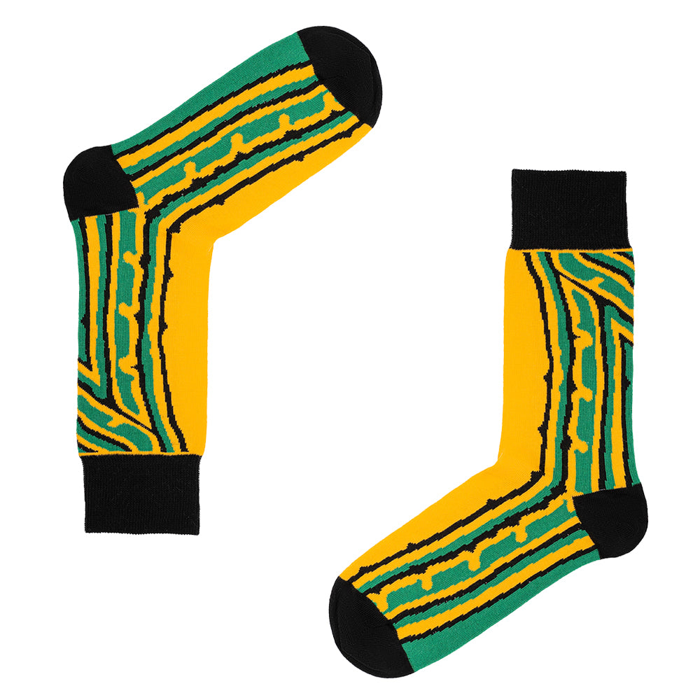 Jamaica - Home 98 | Retro Shirt Socks | Yellow / Green| Size UK 7 - 11
