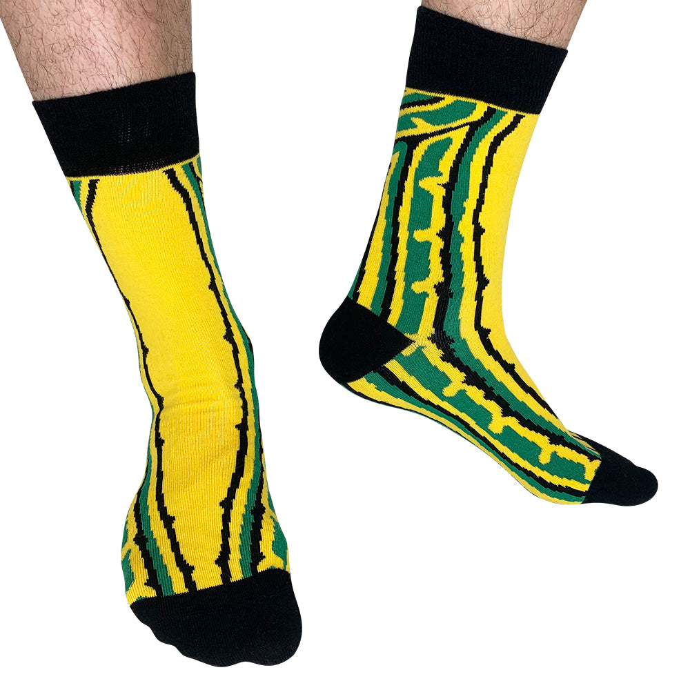 Jamaica - Home 98 | Retro Shirt Socks | Yellow / Green| Size UK 7 - 11