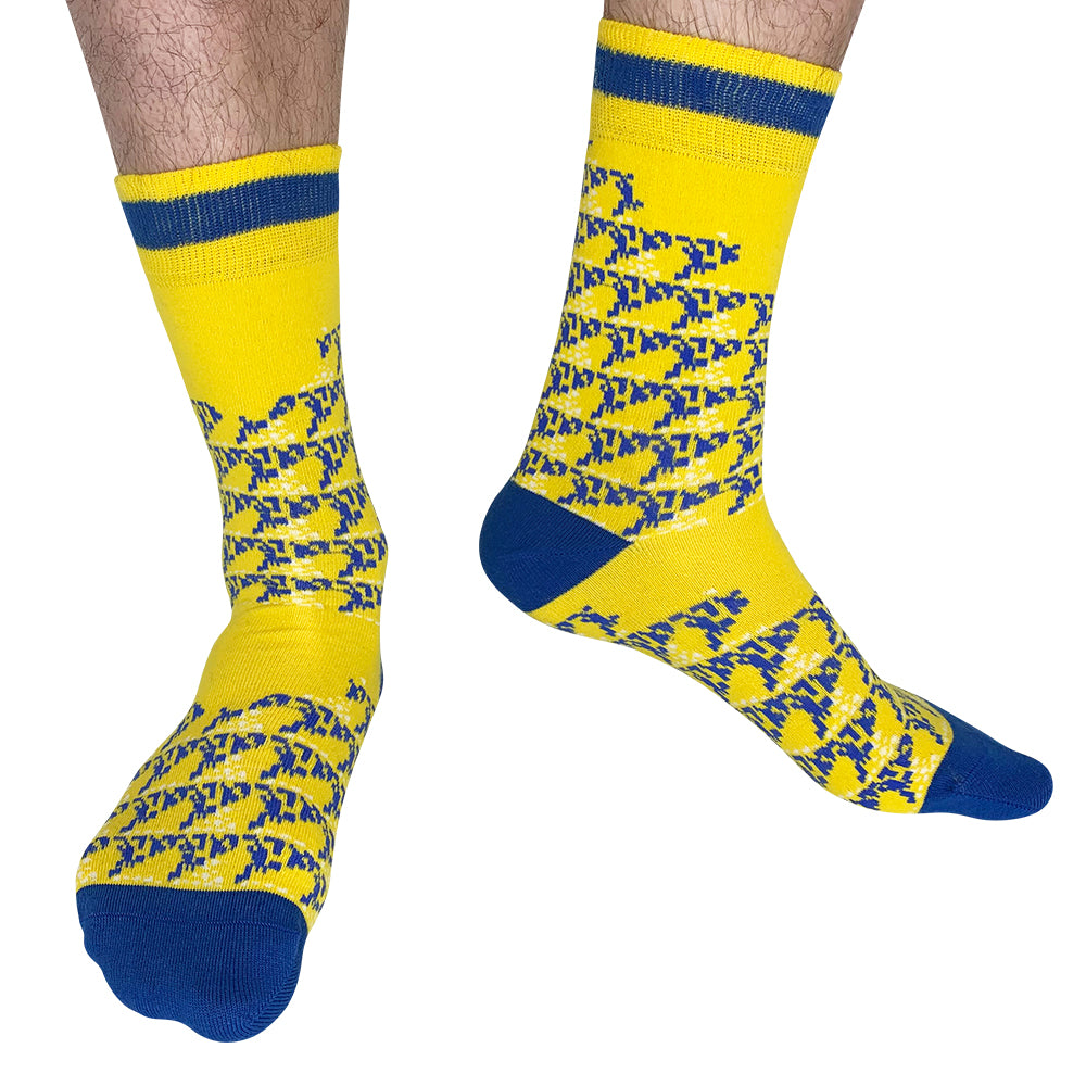 Leeds - Away 94 | Retro Shirt Socks | Yellow | Size UK 7 - 11