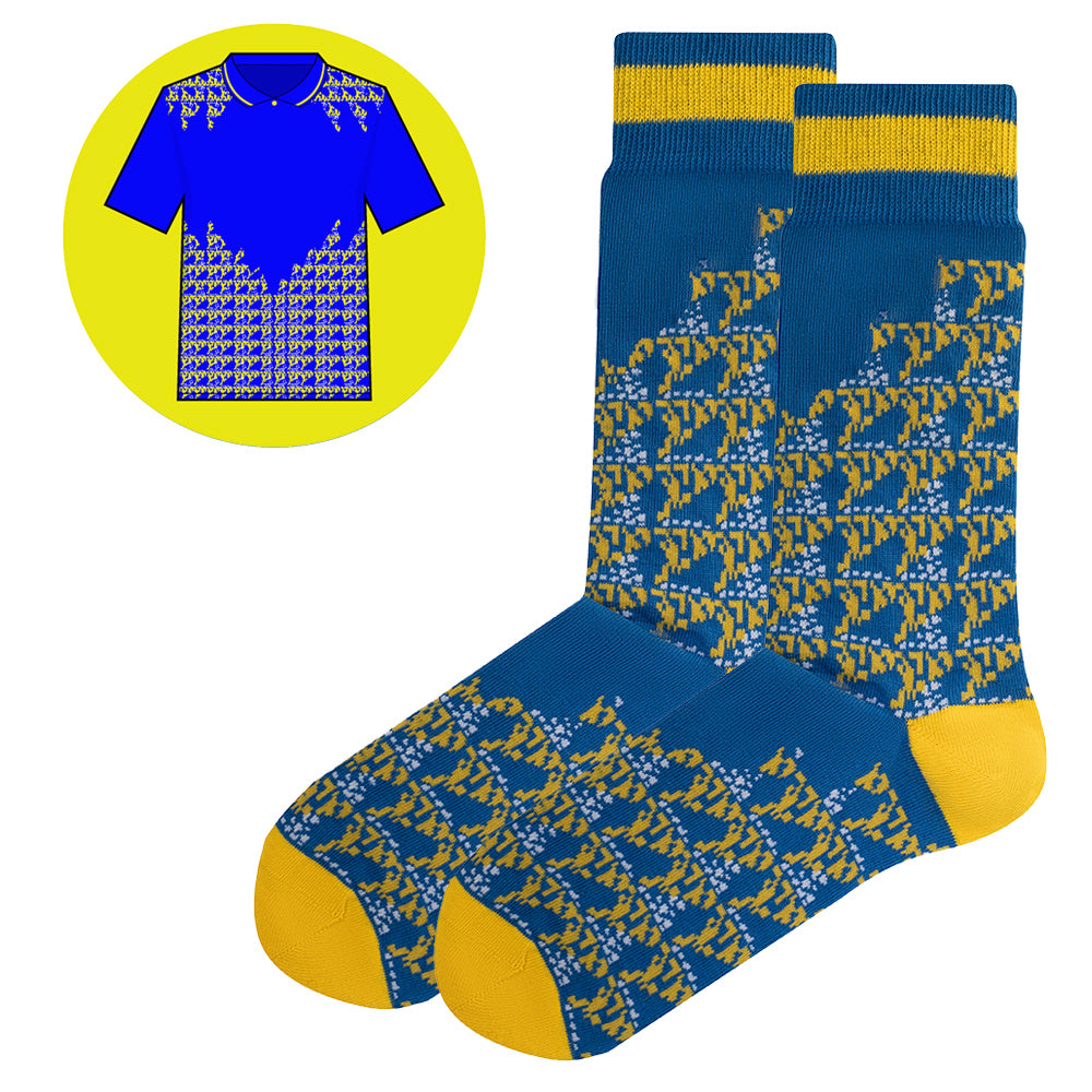 Leeds - Away 94 | Retro Shirt Socks | Blue | Size UK 7 - 11