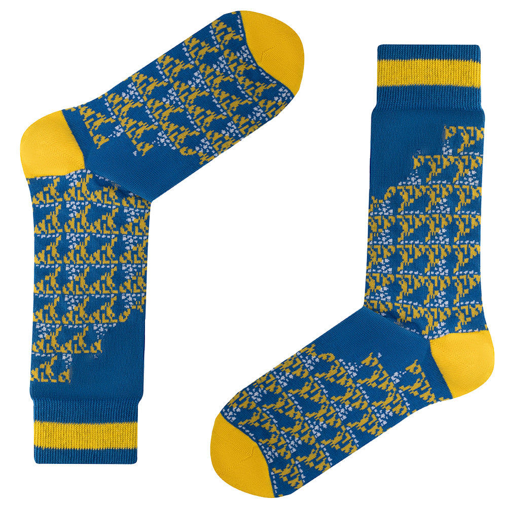 Leeds - Away 94 | Retro Shirt Socks | Blue | Size UK 7 - 11