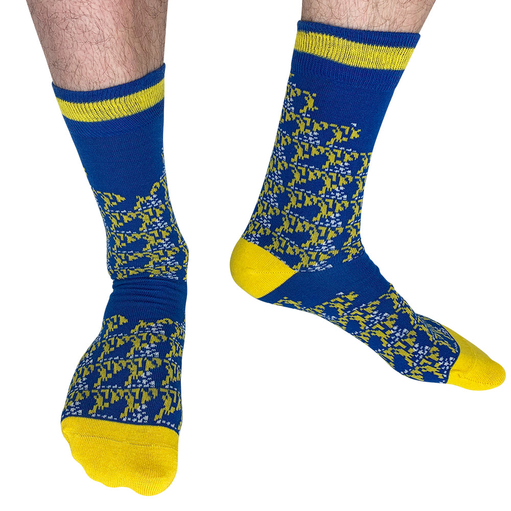 Leeds - Away 94 | Retro Shirt Socks | Blue | Size UK 7 - 11