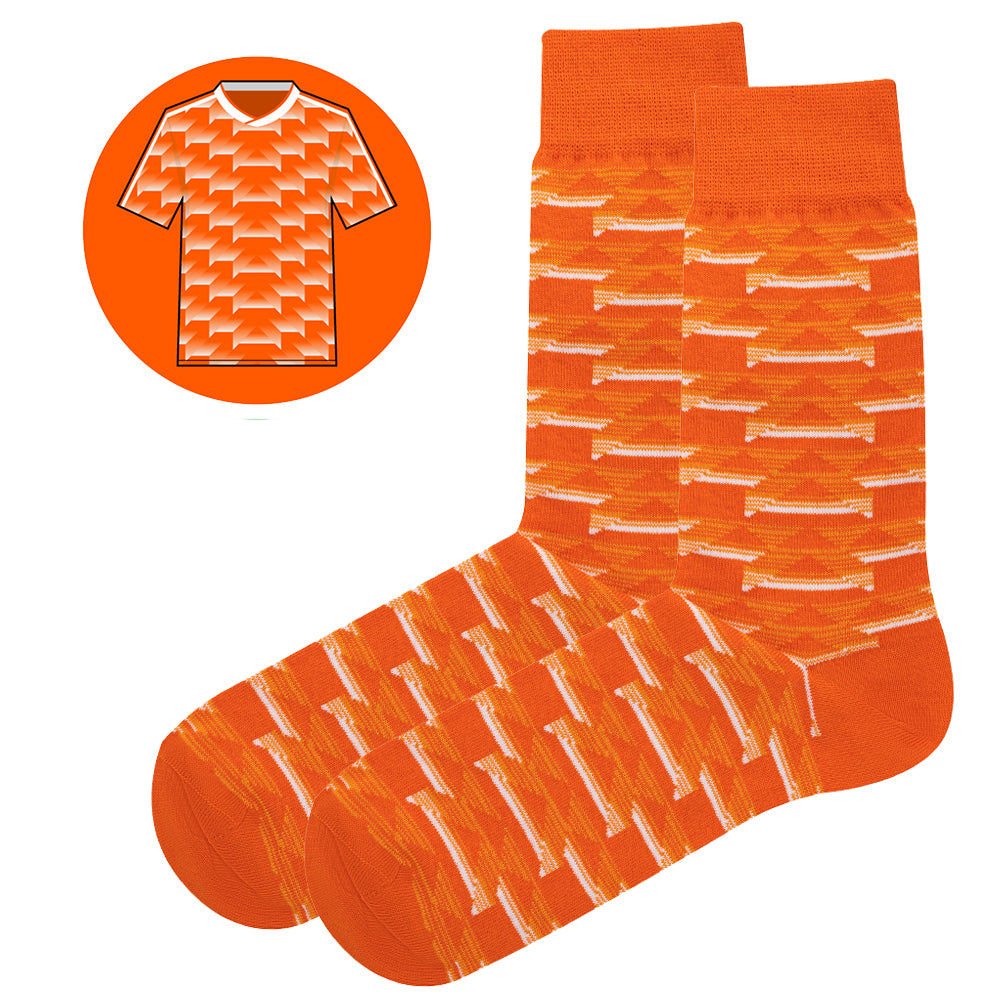 Netherlands - Home 88 | Retro Shirt Socks | Orange | Size UK 7 - 11