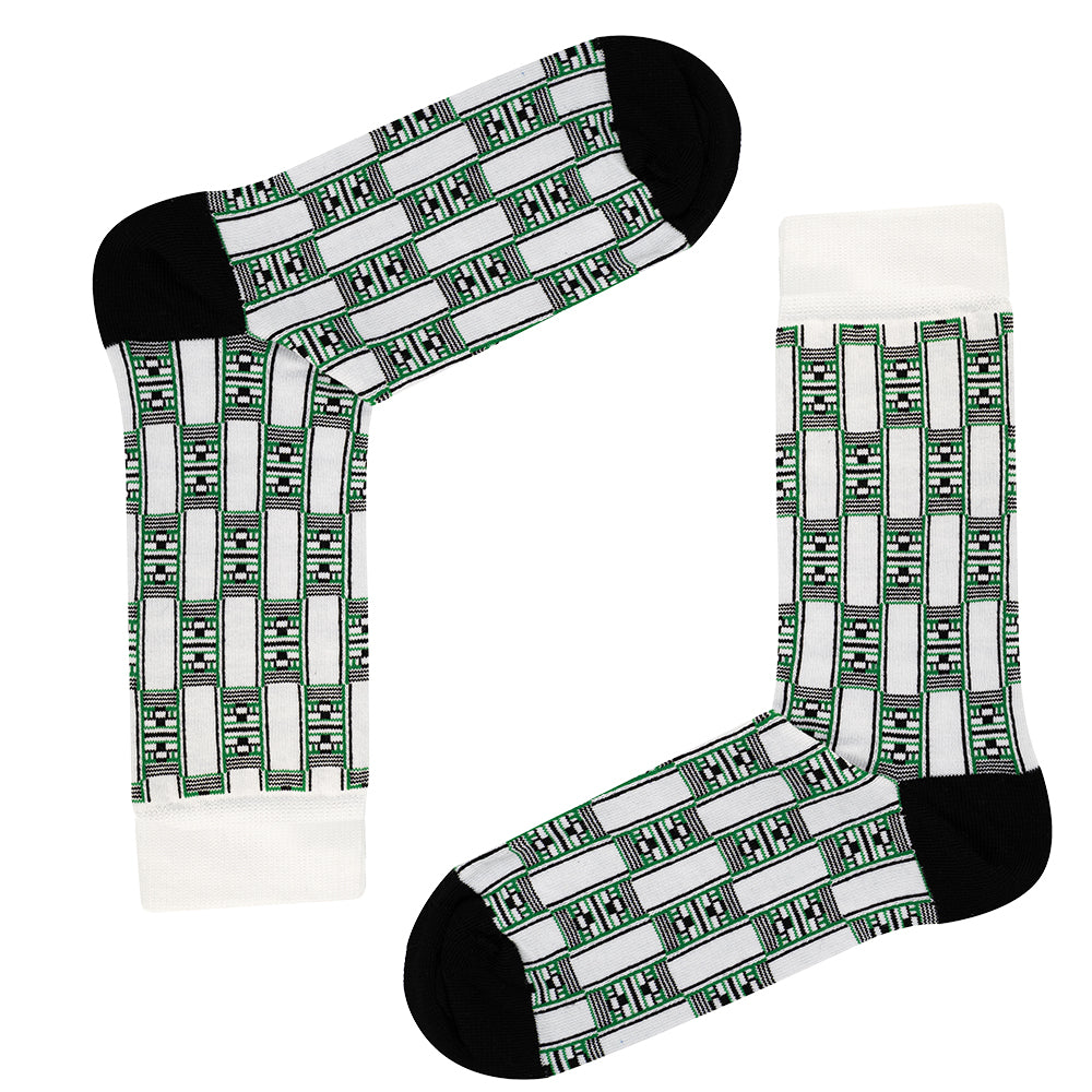 Nigeria - Away 94 | Retro Shirt Socks| White / Green | Size UK 7 - 11