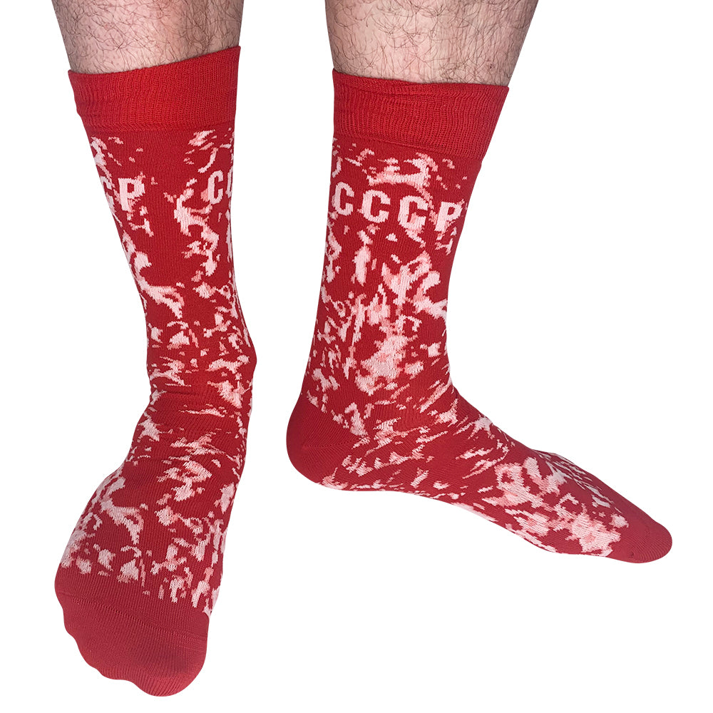 USSR - Home 90 | Retro Shirt Socks | Red / White Dash | Size UK 7 - 11