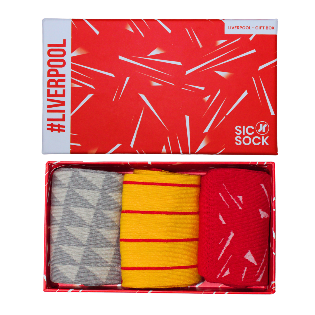 Liverpool - Retro Shirt Sock Gift Box | Size UK 7 - 11