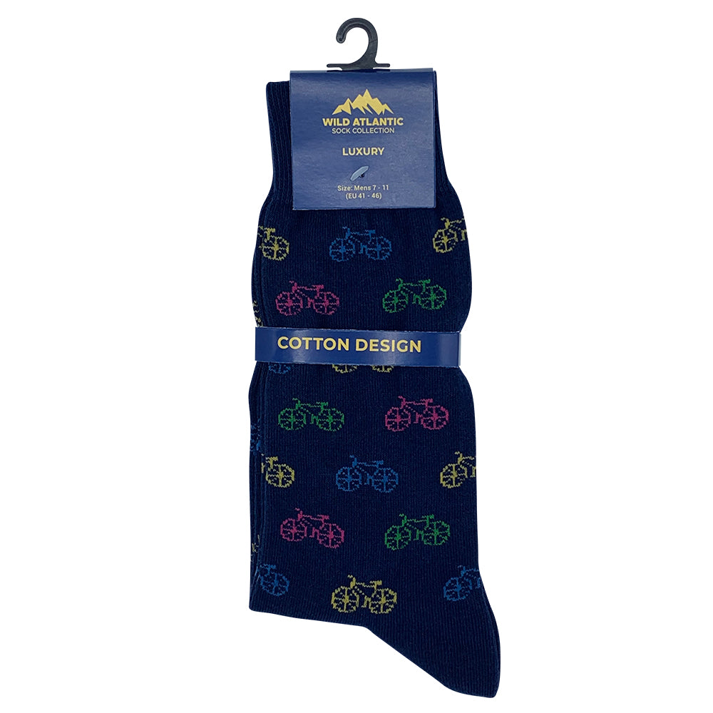 Wild Atlantic Sock Collection Luxury Navy Bicycle Socks