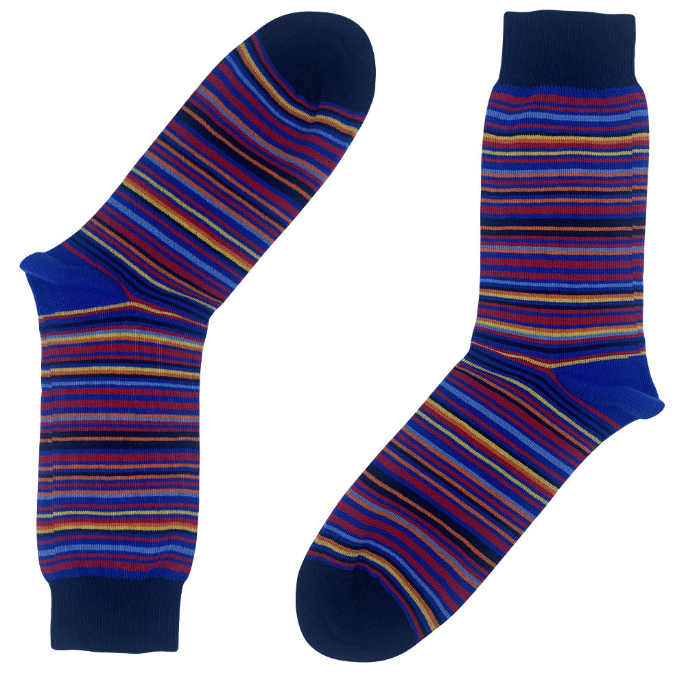 Wild Atlantic Sock Collection Luxury  Navy Multistripe 2 Socks