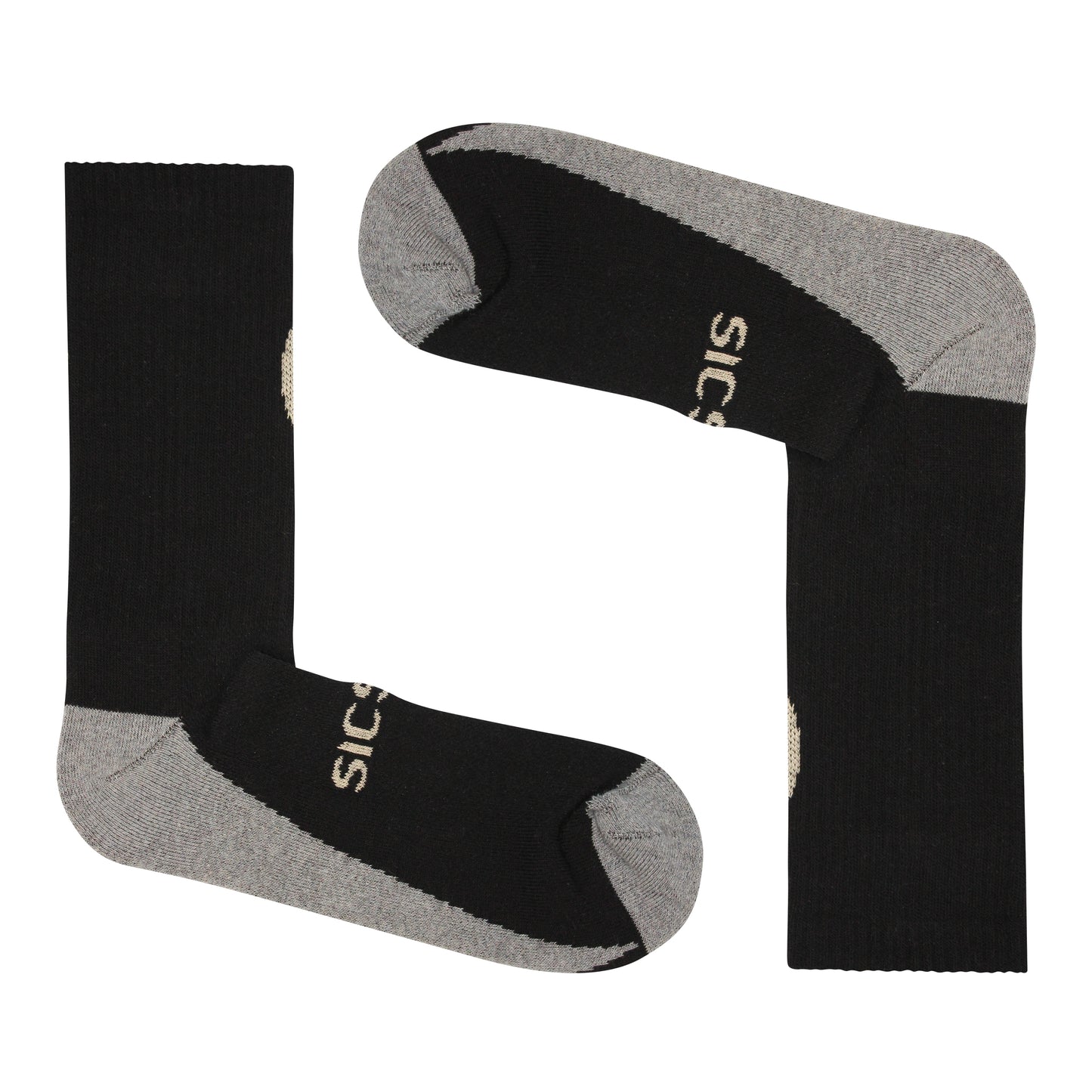 Sicsock - Everyday Max Cushion Crew Socks Black/Beige