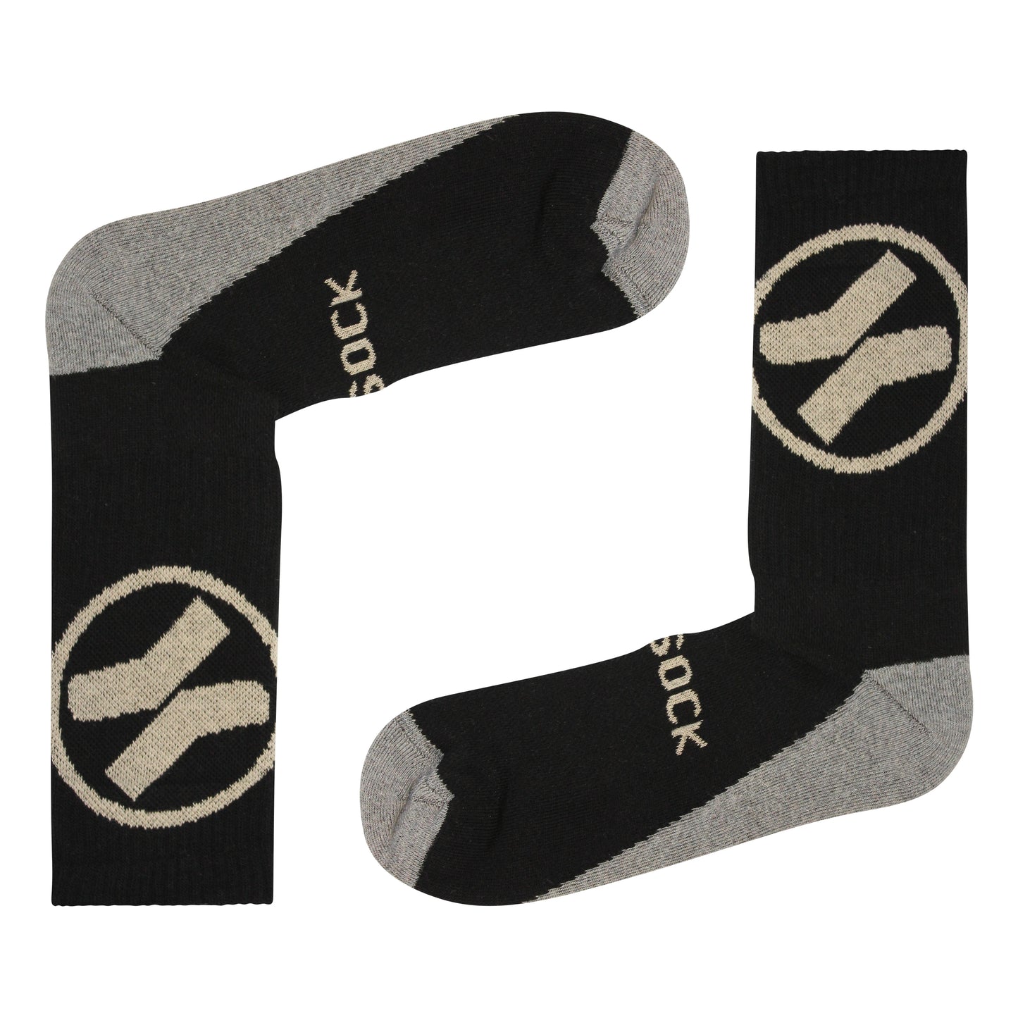 Sicsock - Everyday Max Cushion Crew Socks Black/Beige