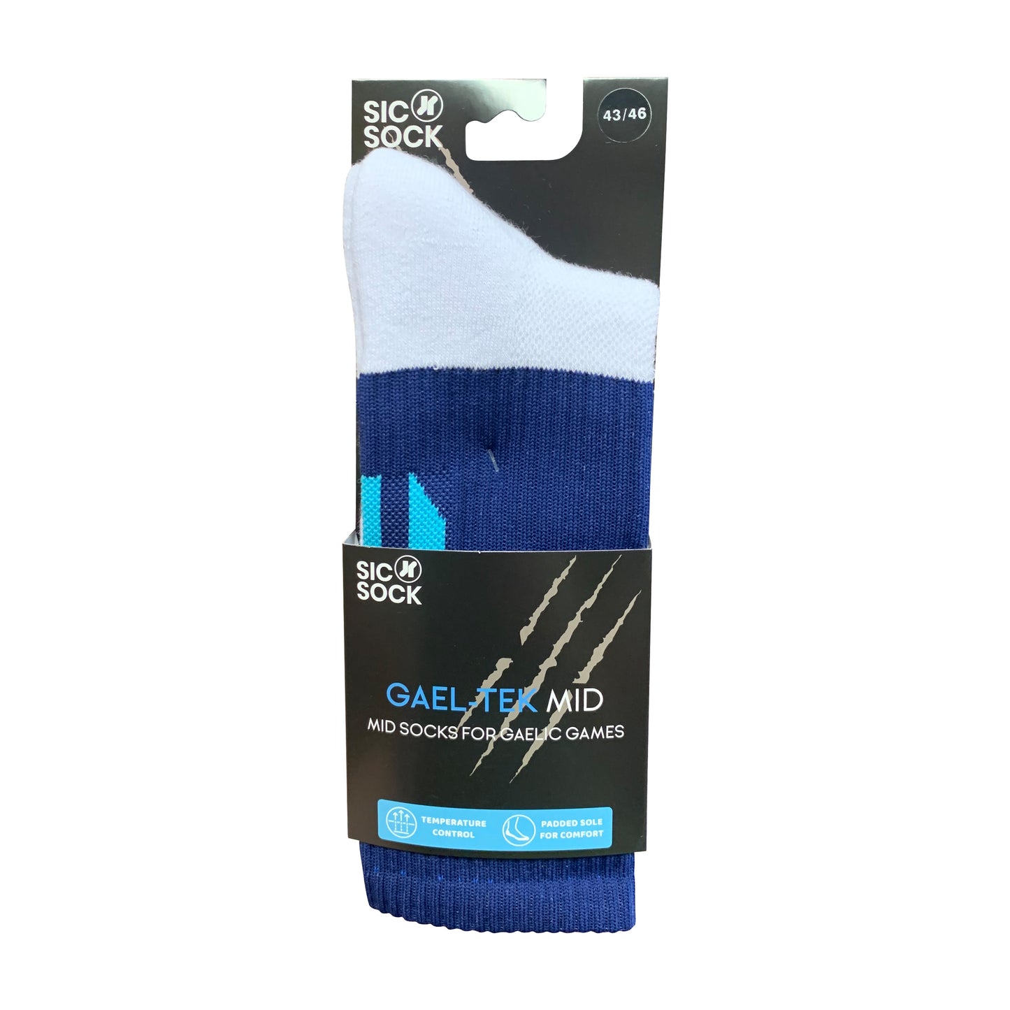 Gael-Tek Mid Socks For Gaelic Games | Navy & Blue