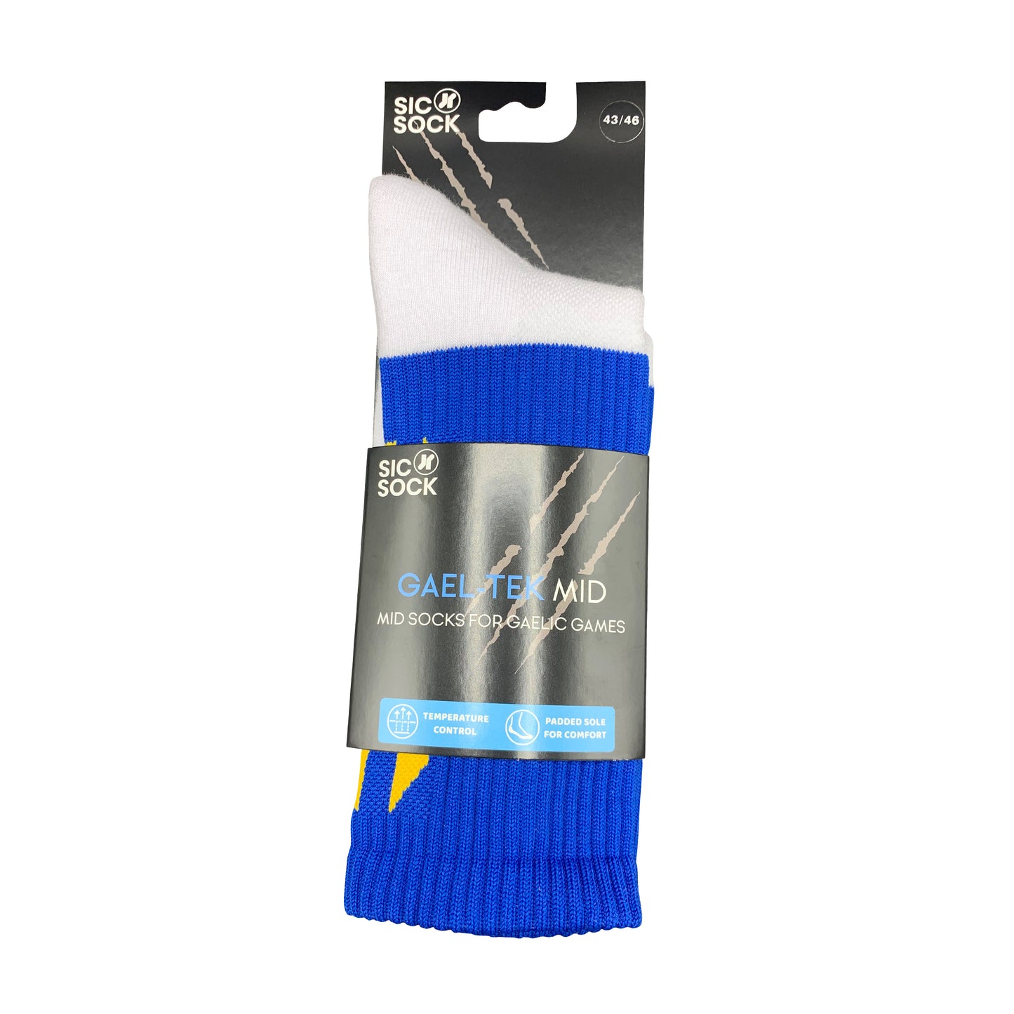 Gael-Tek Mid Socks For Gaelic Games | Blue & Gold