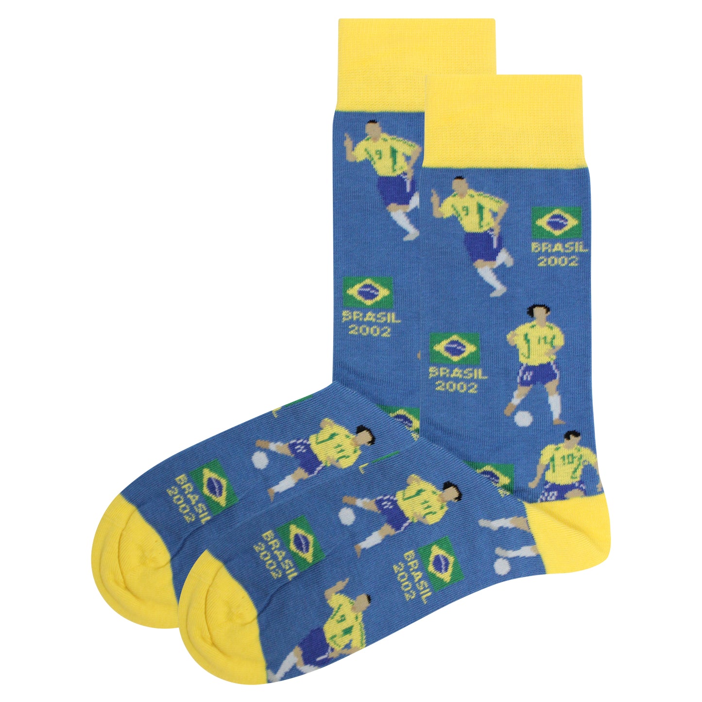 Brazil 2002 World Cup | Retro Shirt Socks | Size UK 7 - 11