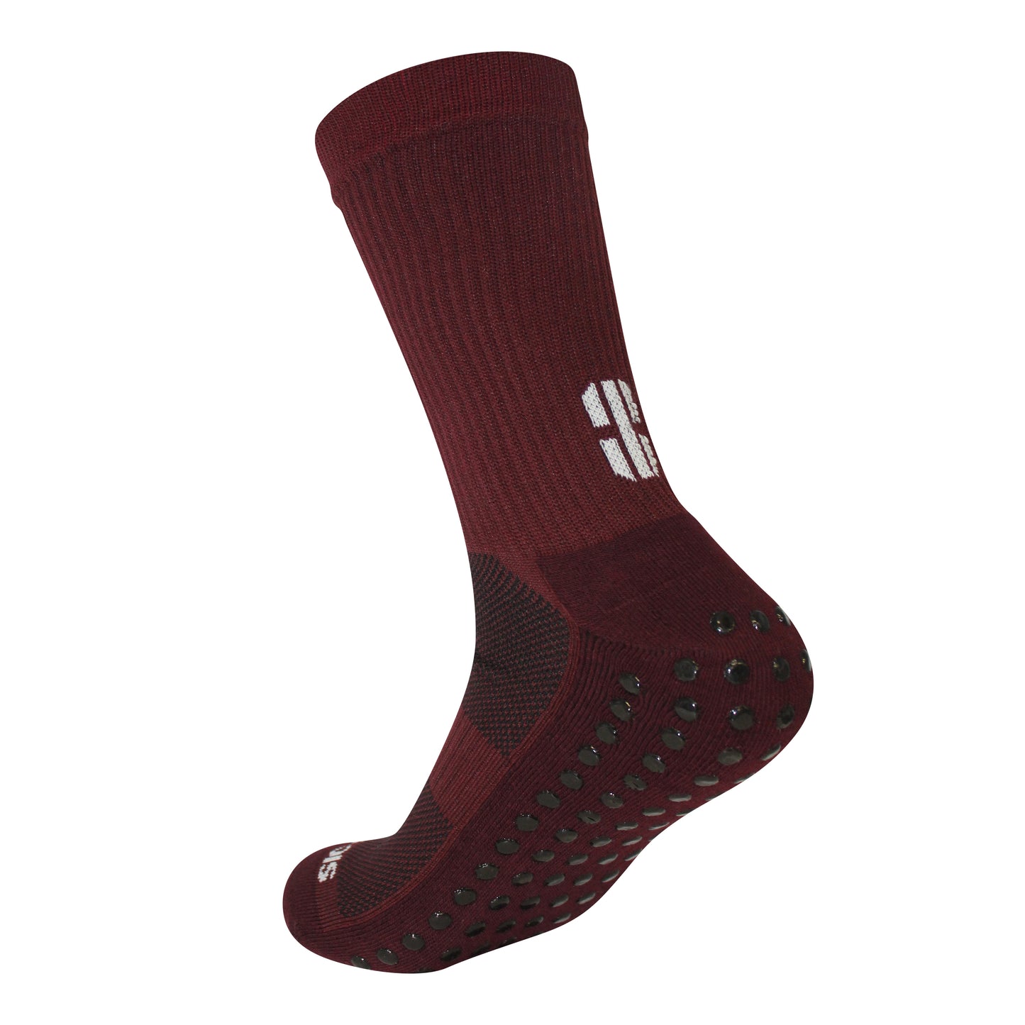 FootGripz Mid Grip Socks | Maroon