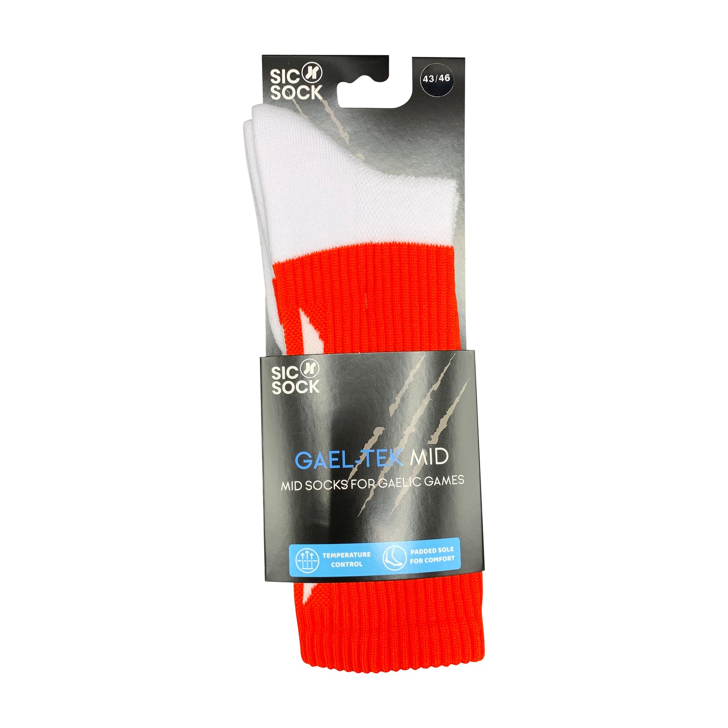 Gael-Tek Mid Socks For Gaelic Games | Red & White