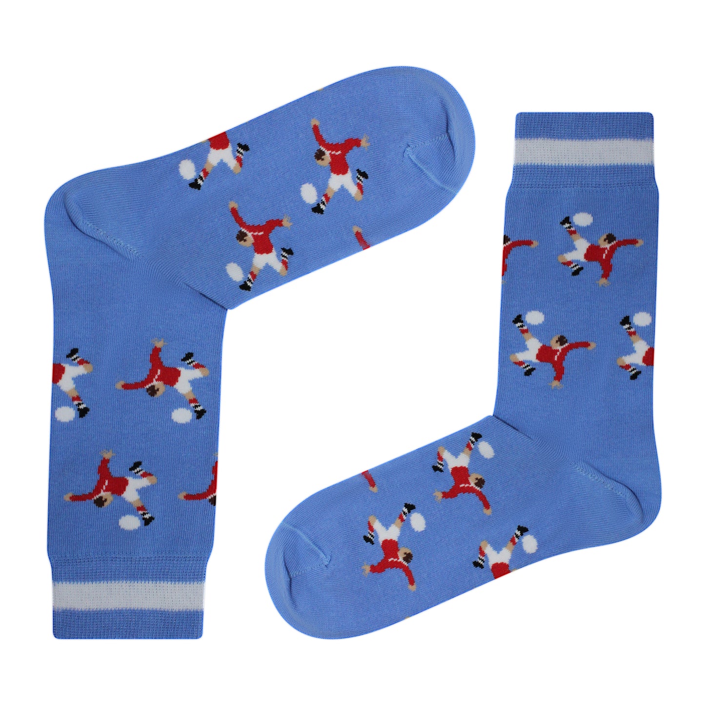 'Wazza' Bicycle Kick Tribute | Retro Shirt Socks | Blue | Size UK 7 - 11