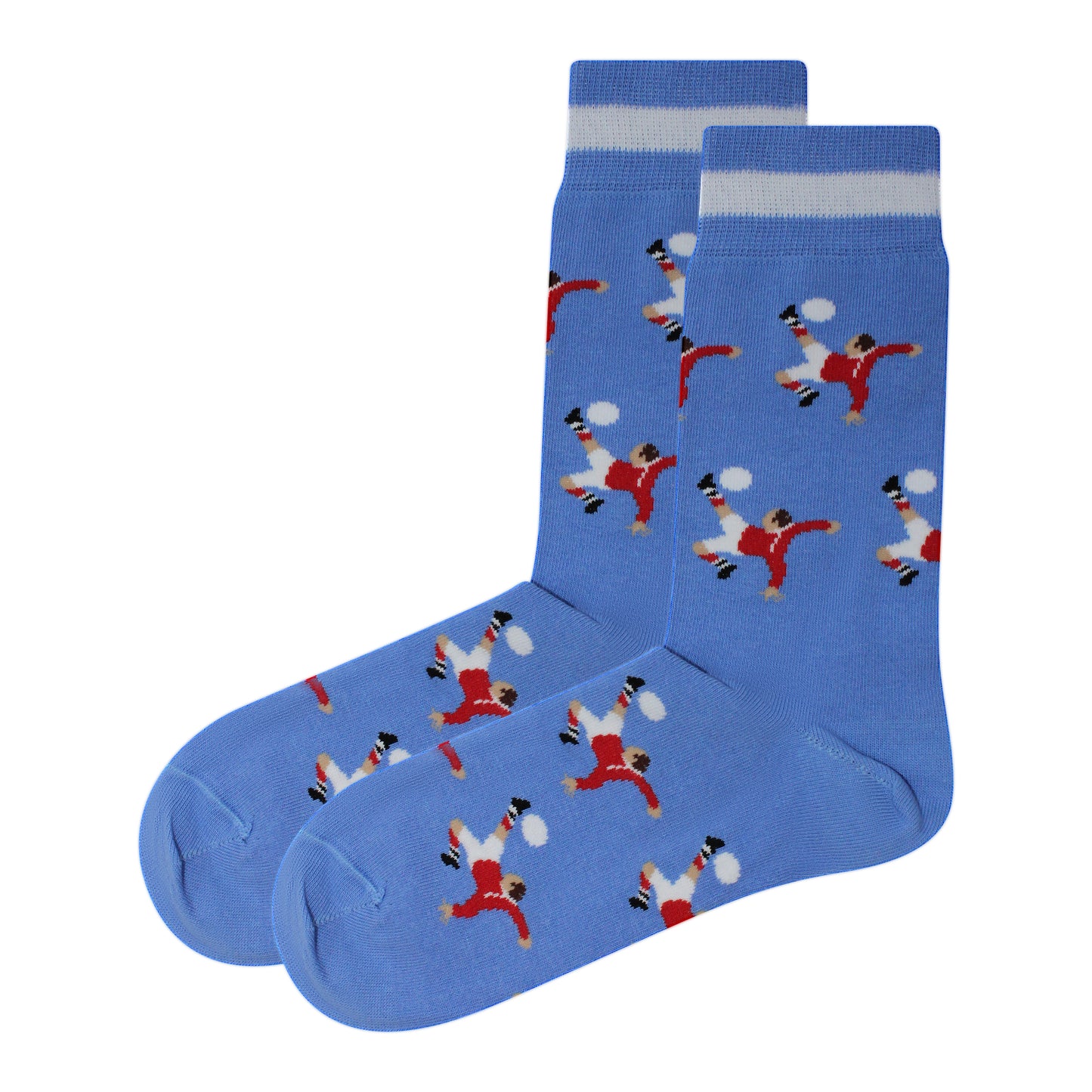 'Wazza' Bicycle Kick Tribute | Retro Shirt Socks | Blue | Size UK 7 - 11