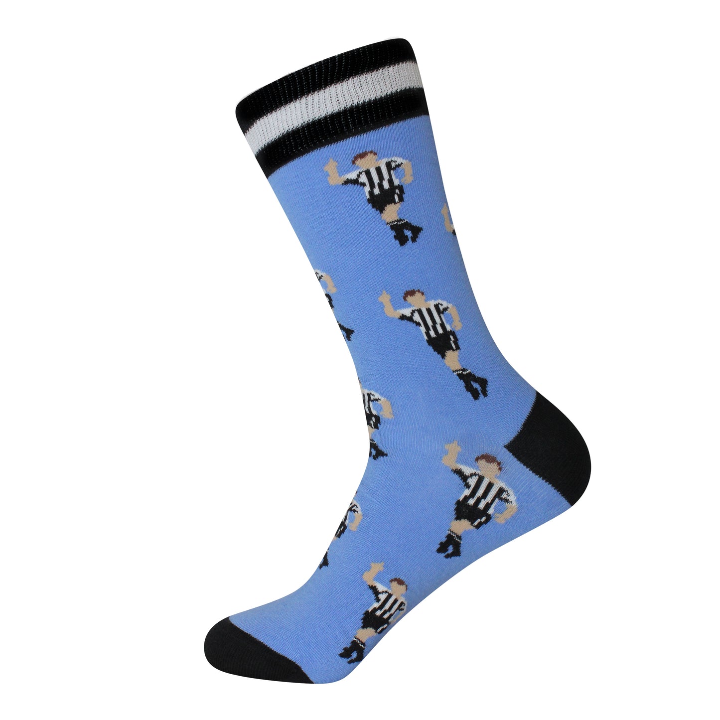 Shearer Celebration Tribute | Retro Shirt Socks | Blue | Size UK 7 - 11