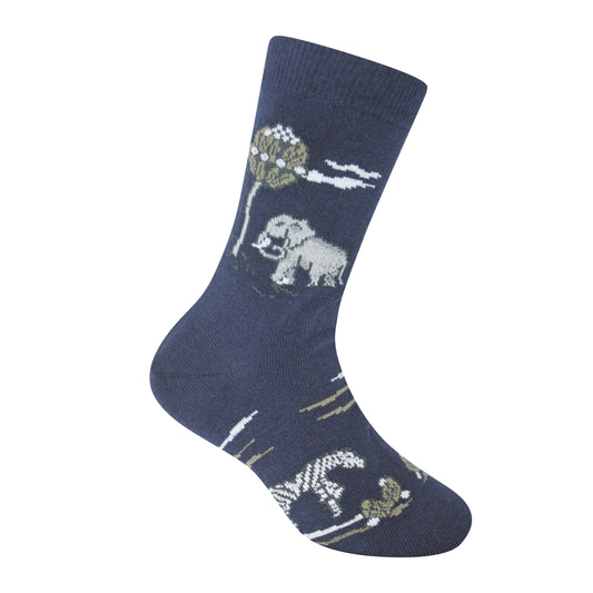 Jungle Parade Navy Crew Socks Size UK 12 - 3