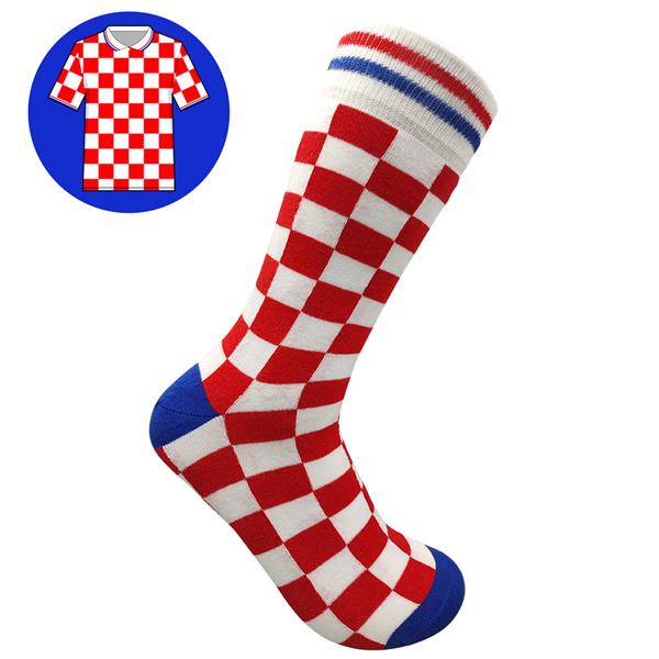 Croatia - Home 96 | Retro Shirt Socks | Chequered | Size UK 7 - 11