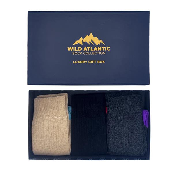 Luxury Wool Ribbed Socks - Kinsale Gift Box Size UK 7 - 11