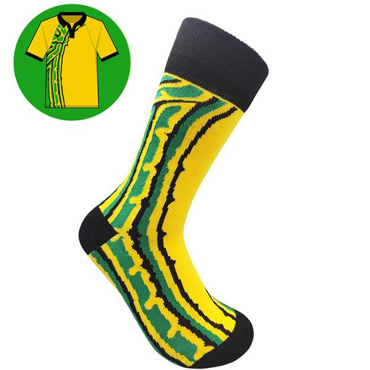 Jamaica - Home 98 | Retro Shirt Socks | Yellow / Green| Size UK 7 - 11