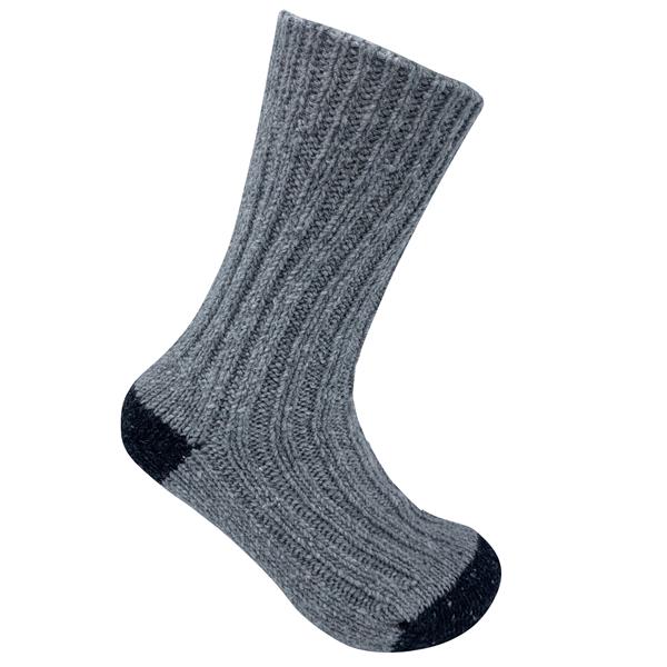 Tweed Wool Socks For Hiking / Wellington / Lounging Socks | Dark Grey | Women (UK 4-7)